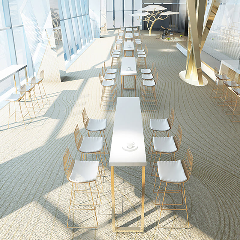 Pine Wood Bar Dining Table Glam Rectangle Bar Table with Double Pedestal for Dining Room Clearhalo 'Bar Furniture' 'Bar Tables' 'bar_tables' 'furn' 'furn_bar_tables' 'Furniture' 'furniture_bar_tables' 'Kitchen & Dining Furniture' 4926177