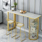 Stone Bar Dining Table Glam Bar Table with Double Pedestal for Kitchen Dining Room Rectangular Without Chairs Clearhalo 'Bar Furniture' 'Bar Tables' 'bar_tables' 'furn' 'furn_bar_tables' 'Furniture' 'furniture_bar_tables' 'Kitchen & Dining Furniture' 4926190