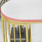Stone Bar Dining Table Glam Bar Table with Double Pedestal for Kitchen Dining Room Clearhalo 'Bar Furniture' 'Bar Tables' 'bar_tables' 'furn' 'furn_bar_tables' 'Furniture' 'furniture_bar_tables' 'Kitchen & Dining Furniture' 4926196