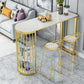 Stone Bar Dining Table Glam Bar Table with Double Pedestal for Kitchen Dining Room Clearhalo 'Bar Furniture' 'Bar Tables' 'bar_tables' 'furn' 'furn_bar_tables' 'Furniture' 'furniture_bar_tables' 'Kitchen & Dining Furniture' 4926201