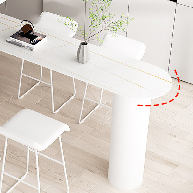 Stone Bar Dining Table Modern Bar Table with Double Pedestal for Dining Room Kitchen Clearhalo 'Bar Furniture' 'Bar Tables' 'bar_tables' 'furn' 'furn_bar_tables' 'Furniture' 'furniture_bar_tables' 'Kitchen & Dining Furniture' 4926235