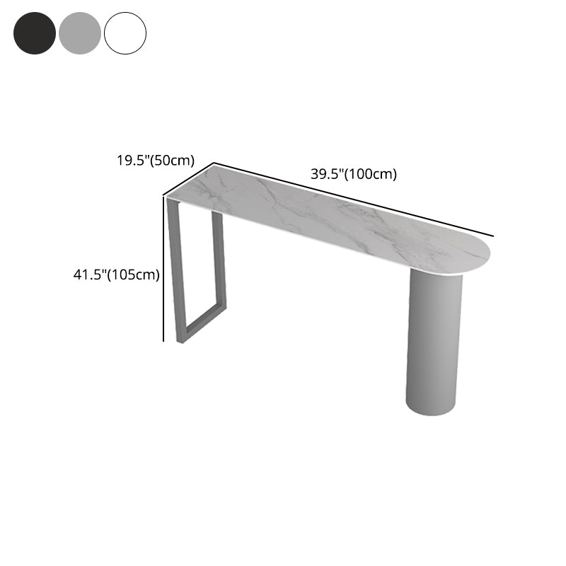 Stone Bar Dining Table Modern Bar Table with Double Pedestal for Dining Room Kitchen Clearhalo 'Bar Furniture' 'Bar Tables' 'bar_tables' 'furn' 'furn_bar_tables' 'Furniture' 'furniture_bar_tables' 'Kitchen & Dining Furniture' 4926237