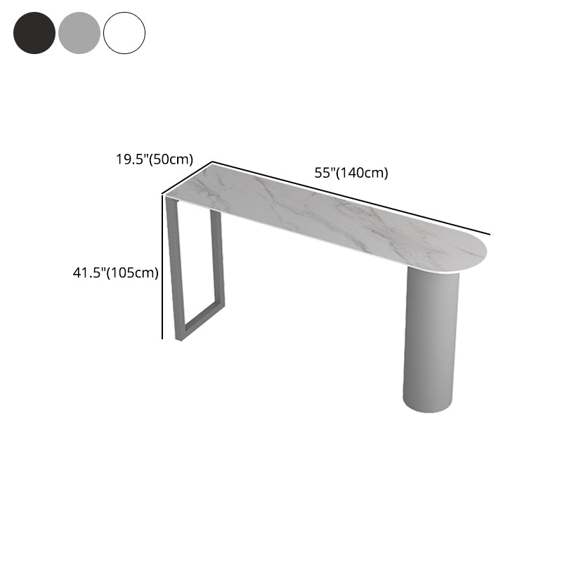 Stone Bar Dining Table Modern Bar Table with Double Pedestal for Dining Room Kitchen Clearhalo 'Bar Furniture' 'Bar Tables' 'bar_tables' 'furn' 'furn_bar_tables' 'Furniture' 'furniture_bar_tables' 'Kitchen & Dining Furniture' 4926239