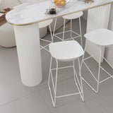 Stone Bar Dining Table Modern Oval Bar Table with Double Pedestal for Kitchen Dining Room Clearhalo 'Bar Furniture' 'Bar Tables' 'bar_tables' 'furn' 'furn_bar_tables' 'Furniture' 'furniture_bar_tables' 'Kitchen & Dining Furniture' 4926250