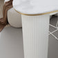 Stone Bar Dining Table Modern Oval Bar Table with Double Pedestal for Kitchen Dining Room Clearhalo 'Bar Furniture' 'Bar Tables' 'bar_tables' 'furn' 'furn_bar_tables' 'Furniture' 'furniture_bar_tables' 'Kitchen & Dining Furniture' 4926251