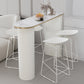 Stone Bar Dining Table Modern Oval Bar Table with Double Pedestal for Kitchen Dining Room Clearhalo 'Bar Furniture' 'Bar Tables' 'bar_tables' 'furn' 'furn_bar_tables' 'Furniture' 'furniture_bar_tables' 'Kitchen & Dining Furniture' 4926255