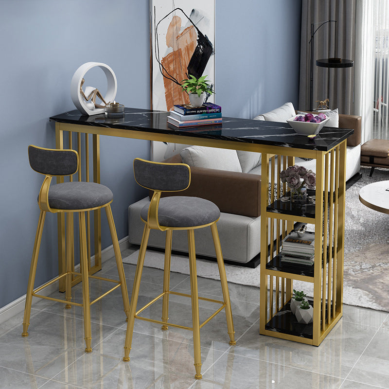 Rectangle Bar Dining Table Modern Bar Counter Table with Sled Base Black Without Chairs Clearhalo 'Bar Furniture' 'Bar Tables' 'bar_tables' 'furn' 'furn_bar_tables' 'Furniture' 'furniture_bar_tables' 'Kitchen & Dining Furniture' 4926262