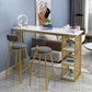 Rectangle Bar Table Contemporary Bar Dining Table with Sled Base in Gold 47.2"L x 15.7"W x 41.3"H White Clearhalo 'Bar Furniture' 'Bar Tables' 'bar_tables' 'Furniture' 'furniture_bar_tables' 'Kitchen & Dining Furniture' 4926282