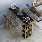 Rectangle Bar Table Contemporary Bar Dining Table with Sled Base in Gold Clearhalo 'Bar Furniture' 'Bar Tables' 'bar_tables' 'Furniture' 'furniture_bar_tables' 'Kitchen & Dining Furniture' 4926285