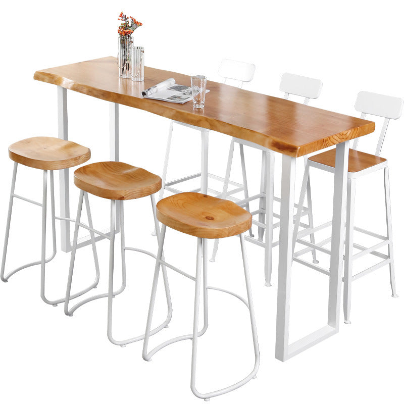 Rectangle Bar Dining Table Contemporary Bar Table with White Sled Base Clearhalo 'Bar Furniture' 'Bar Tables' 'bar_tables' 'furn' 'furn_bar_tables' 'Furniture' 'furniture_bar_tables' 'Kitchen & Dining Furniture' 4926296