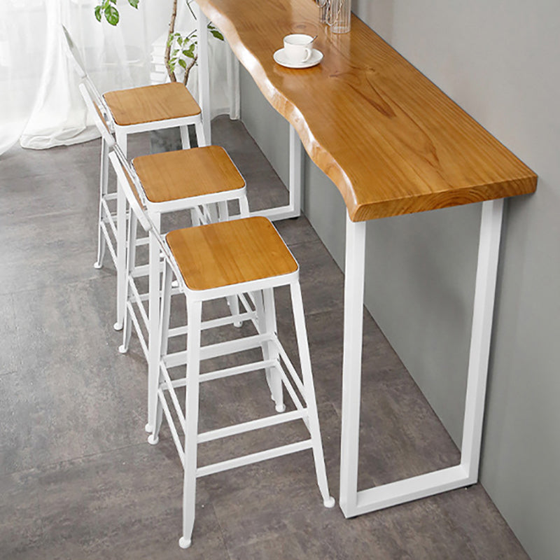Rectangle Bar Dining Table Contemporary Bar Table with White Sled Base Clearhalo 'Bar Furniture' 'Bar Tables' 'bar_tables' 'furn' 'furn_bar_tables' 'Furniture' 'furniture_bar_tables' 'Kitchen & Dining Furniture' 4926300