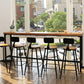 Solid Wood Bar Table Industrial Bar Table with Trestle Base in Black 63"L x 15.7"W x 41.3"H Without Chairs Clearhalo 'Bar Furniture' 'Bar Tables' 'bar_tables' 'furn' 'furn_bar_tables' 'Furniture' 'furniture_bar_tables' 'Kitchen & Dining Furniture' 4926314