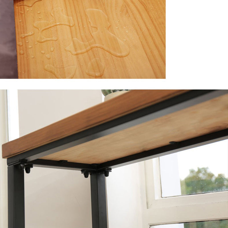 Solid Wood Bar Table Industrial Bar Table with Trestle Base in Black Clearhalo 'Bar Furniture' 'Bar Tables' 'bar_tables' 'furn' 'furn_bar_tables' 'Furniture' 'furniture_bar_tables' 'Kitchen & Dining Furniture' 4926317