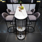 Stone White Bar Table Traditional Luxury Bar Dining Table with Sled Base 70.9"L x 15.7"W x 41.3"H Black Without Chairs Clearhalo 'Bar Furniture' 'Bar Tables' 'bar_tables' 'furn' 'furn_bar_tables' 'Furniture' 'furniture_bar_tables' 'Kitchen & Dining Furniture' 4926324