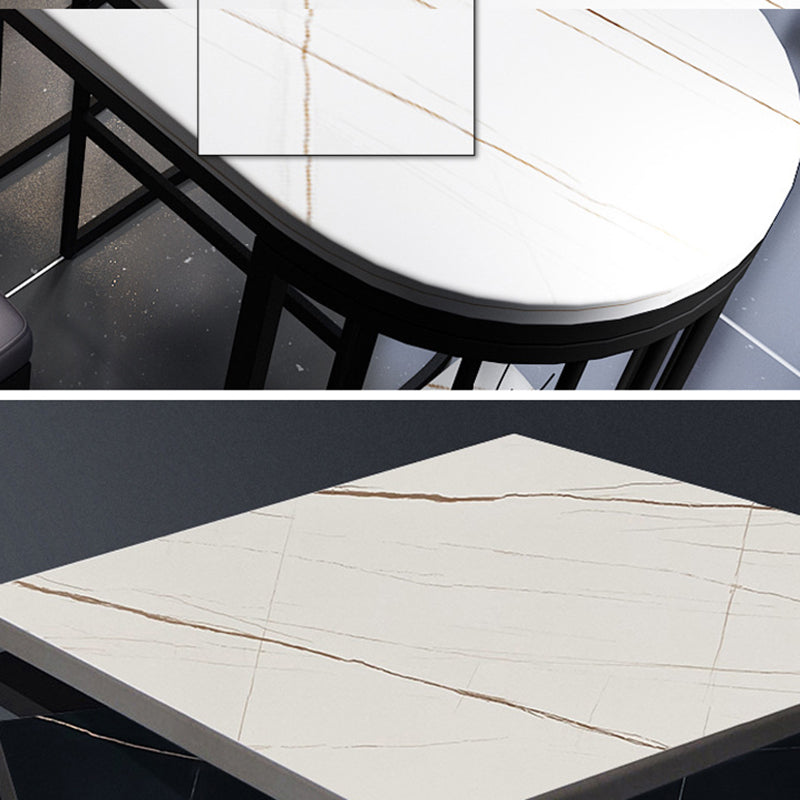 Stone White Bar Table Traditional Luxury Bar Dining Table with Sled Base Clearhalo 'Bar Furniture' 'Bar Tables' 'bar_tables' 'furn' 'furn_bar_tables' 'Furniture' 'furniture_bar_tables' 'Kitchen & Dining Furniture' 4926332