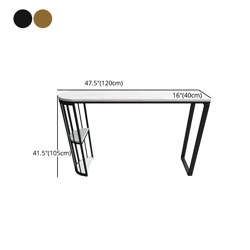 Stone White Bar Table Traditional Luxury Bar Dining Table with Sled Base Clearhalo 'Bar Furniture' 'Bar Tables' 'bar_tables' 'furn' 'furn_bar_tables' 'Furniture' 'furniture_bar_tables' 'Kitchen & Dining Furniture' 4926340
