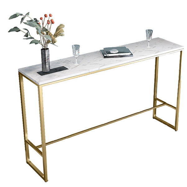 Rectangle Stone Bar Dining Table Traditional Luxury Bar Table with Trestle Base Without Chairs Clearhalo 'Bar Furniture' 'Bar Tables' 'bar_tables' 'furn' 'furn_bar_tables' 'Furniture' 'furniture_bar_tables' 'Kitchen & Dining Furniture' 4926348