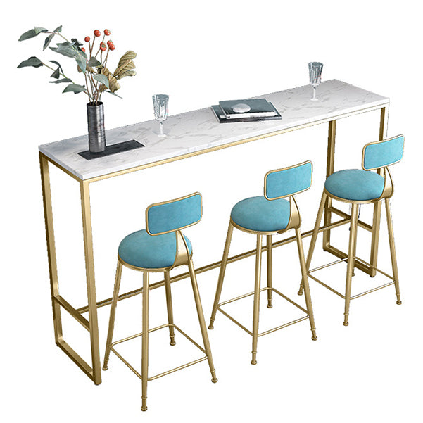Rectangle Stone Bar Dining Table Traditional Luxury Bar Table with Trestle Base Clearhalo 'Bar Furniture' 'Bar Tables' 'bar_tables' 'furn' 'furn_bar_tables' 'Furniture' 'furniture_bar_tables' 'Kitchen & Dining Furniture' 4926352