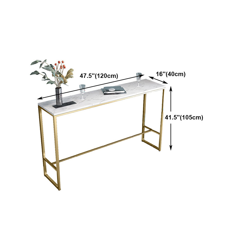 Rectangle Stone Bar Dining Table Traditional Luxury Bar Table with Trestle Base Clearhalo 'Bar Furniture' 'Bar Tables' 'bar_tables' 'furn' 'furn_bar_tables' 'Furniture' 'furniture_bar_tables' 'Kitchen & Dining Furniture' 4926355