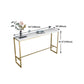 Rectangle Stone Bar Dining Table Traditional Luxury Bar Table with Trestle Base Clearhalo 'Bar Furniture' 'Bar Tables' 'bar_tables' 'furn' 'furn_bar_tables' 'Furniture' 'furniture_bar_tables' 'Kitchen & Dining Furniture' 4926357