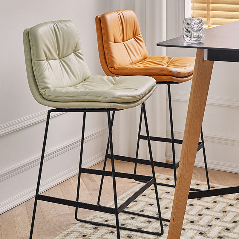 Scandinavian Matte Finish Upholstered Barstool Footrest Coffee Shop Stool Clearhalo 'Bar Furniture' 'Bar Stools' 'bar_stools' 'furn' 'furn_bar_stools' 'Furniture' 'furniture_bar_stools' 'Kitchen & Dining Furniture' 4926362