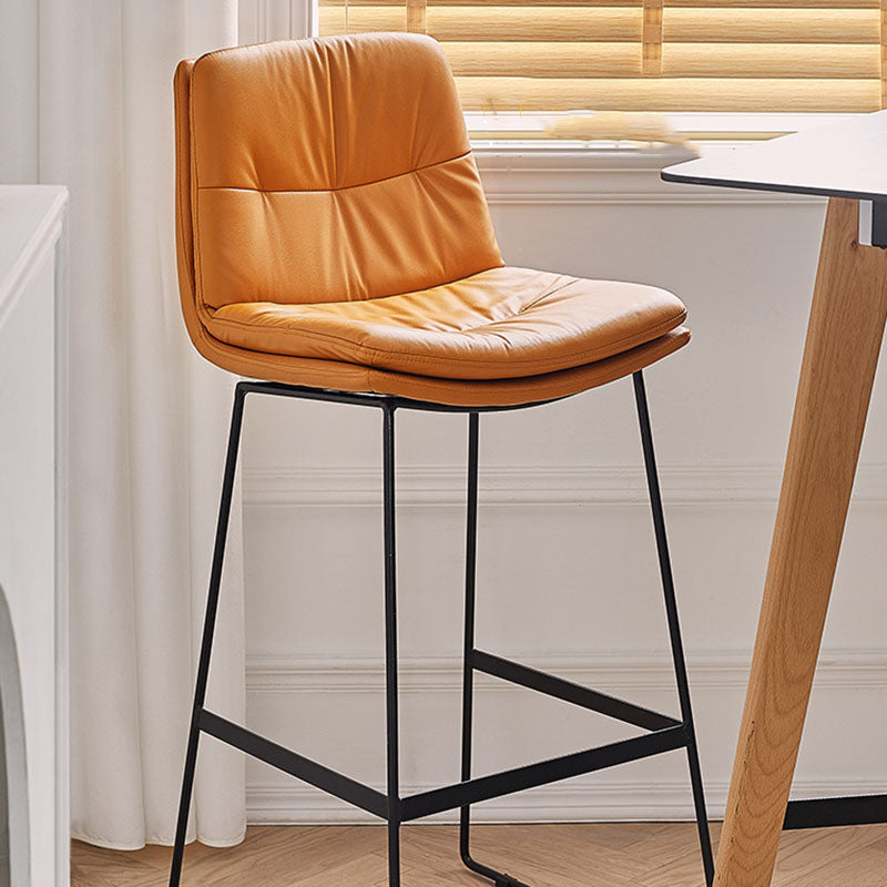 Scandinavian Matte Finish Upholstered Barstool Footrest Coffee Shop Stool Clearhalo 'Bar Furniture' 'Bar Stools' 'bar_stools' 'furn' 'furn_bar_stools' 'Furniture' 'furniture_bar_stools' 'Kitchen & Dining Furniture' 4926364