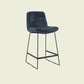 Scandinavian Matte Finish Upholstered Barstool Footrest Coffee Shop Stool Navy Blue 1 Piece Counter Stool(26"H) Clearhalo 'Bar Furniture' 'Bar Stools' 'bar_stools' 'furn' 'furn_bar_stools' 'Furniture' 'furniture_bar_stools' 'Kitchen & Dining Furniture' 4926365