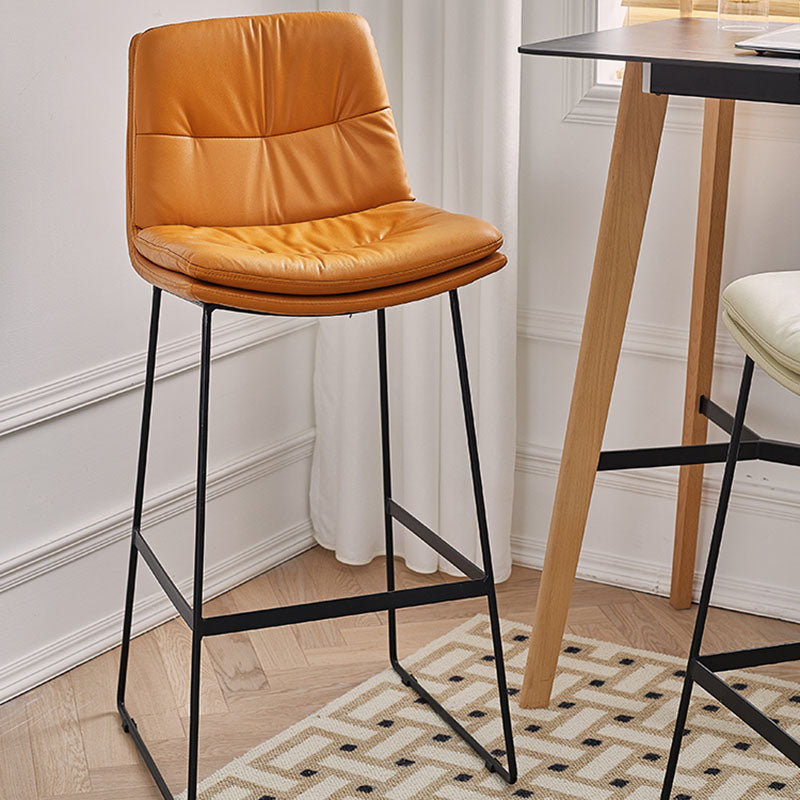 Scandinavian Matte Finish Upholstered Barstool Footrest Coffee Shop Stool Clearhalo 'Bar Furniture' 'Bar Stools' 'bar_stools' 'furn' 'furn_bar_stools' 'Furniture' 'furniture_bar_stools' 'Kitchen & Dining Furniture' 4926368