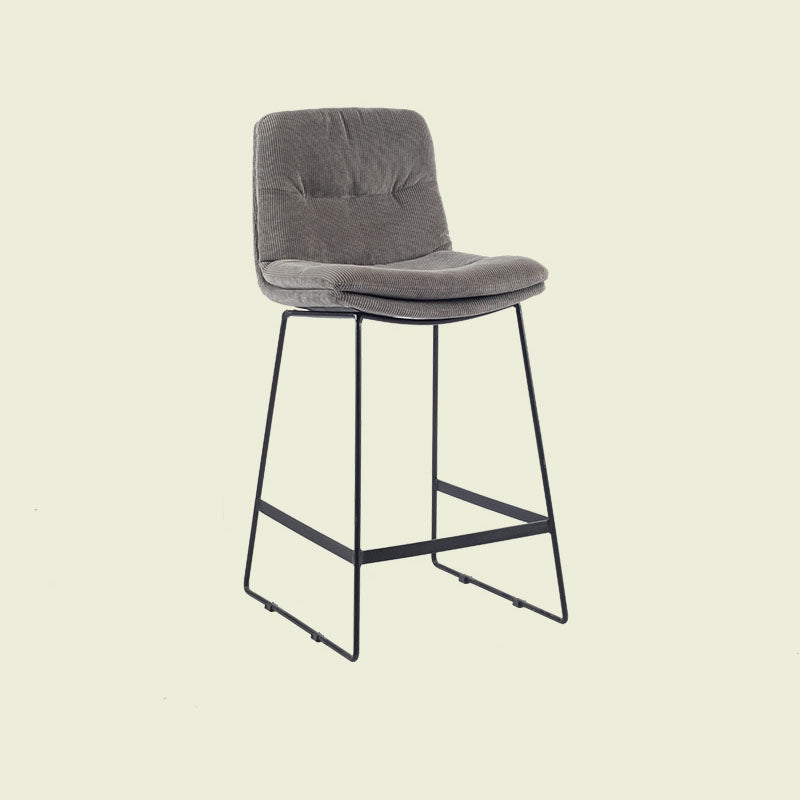 Scandinavian Matte Finish Upholstered Barstool Footrest Coffee Shop Stool Grey 1 Piece Counter Stool(26"H) Clearhalo 'Bar Furniture' 'Bar Stools' 'bar_stools' 'furn' 'furn_bar_stools' 'Furniture' 'furniture_bar_stools' 'Kitchen & Dining Furniture' 4926369