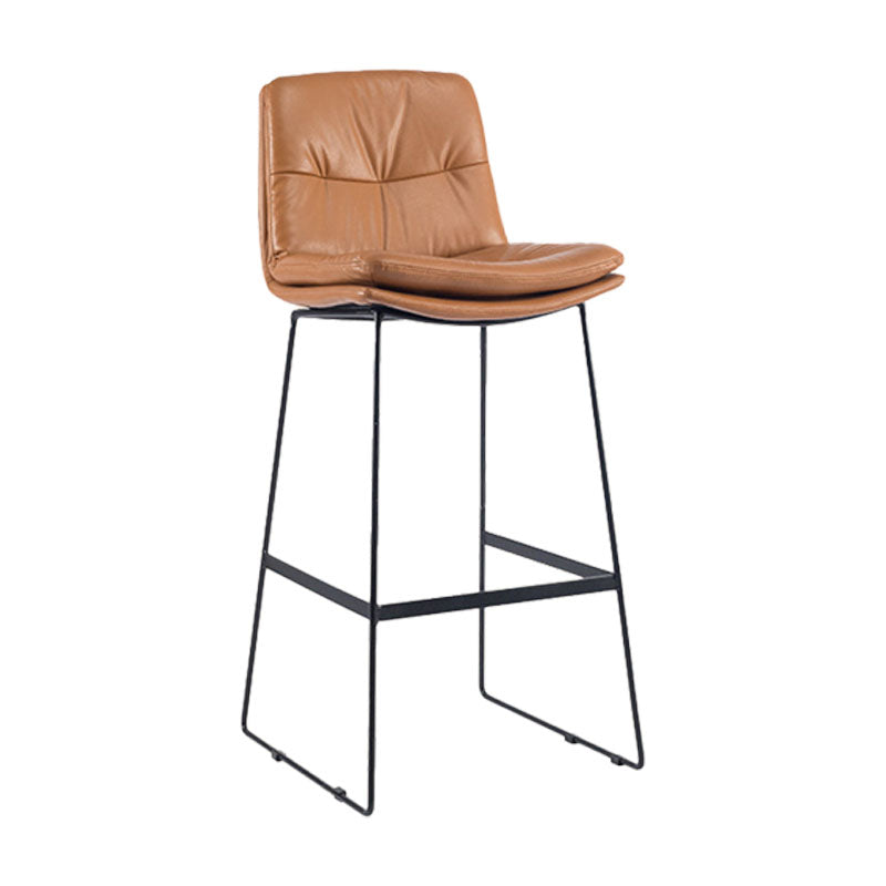 Scandinavian Matte Finish Upholstered Barstool Footrest Coffee Shop Stool Clearhalo 'Bar Furniture' 'Bar Stools' 'bar_stools' 'furn' 'furn_bar_stools' 'Furniture' 'furniture_bar_stools' 'Kitchen & Dining Furniture' 4926370