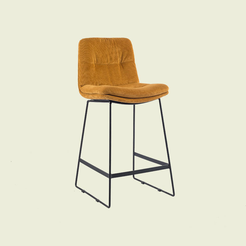 Scandinavian Matte Finish Upholstered Barstool Footrest Coffee Shop Stool Ginger 1 Piece Counter Stool(26"H) Clearhalo 'Bar Furniture' 'Bar Stools' 'bar_stools' 'furn' 'furn_bar_stools' 'Furniture' 'furniture_bar_stools' 'Kitchen & Dining Furniture' 4926371