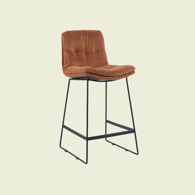 Scandinavian Matte Finish Upholstered Barstool Footrest Coffee Shop Stool Dark Brown 1 Piece Counter Stool(26"H) Clearhalo 'Bar Furniture' 'Bar Stools' 'bar_stools' 'furn' 'furn_bar_stools' 'Furniture' 'furniture_bar_stools' 'Kitchen & Dining Furniture' 4926379