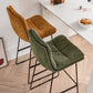 Scandinavian Matte Finish Upholstered Barstool Footrest Coffee Shop Stool Clearhalo 'Bar Furniture' 'Bar Stools' 'bar_stools' 'furn' 'furn_bar_stools' 'Furniture' 'furniture_bar_stools' 'Kitchen & Dining Furniture' 4926381
