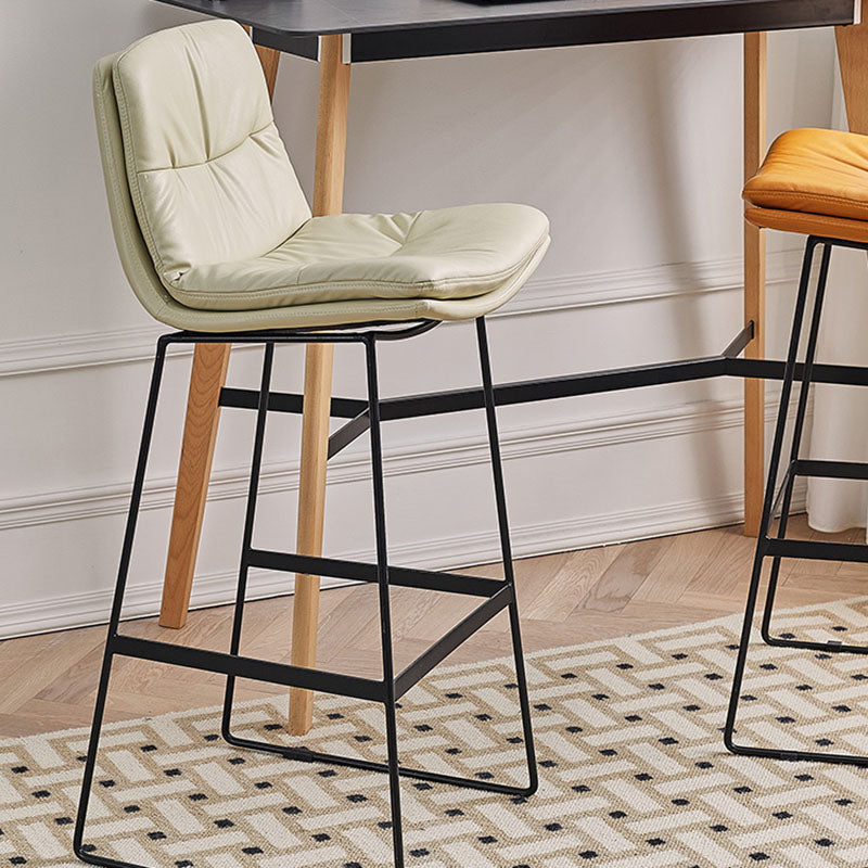 Scandinavian Matte Finish Upholstered Barstool Footrest Coffee Shop Stool Clearhalo 'Bar Furniture' 'Bar Stools' 'bar_stools' 'furn' 'furn_bar_stools' 'Furniture' 'furniture_bar_stools' 'Kitchen & Dining Furniture' 4926382