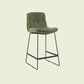 Scandinavian Matte Finish Upholstered Barstool Footrest Coffee Shop Stool Blackish Green 1 Piece Counter Stool(26"H) Clearhalo 'Bar Furniture' 'Bar Stools' 'bar_stools' 'furn' 'furn_bar_stools' 'Furniture' 'furniture_bar_stools' 'Kitchen & Dining Furniture' 4926383