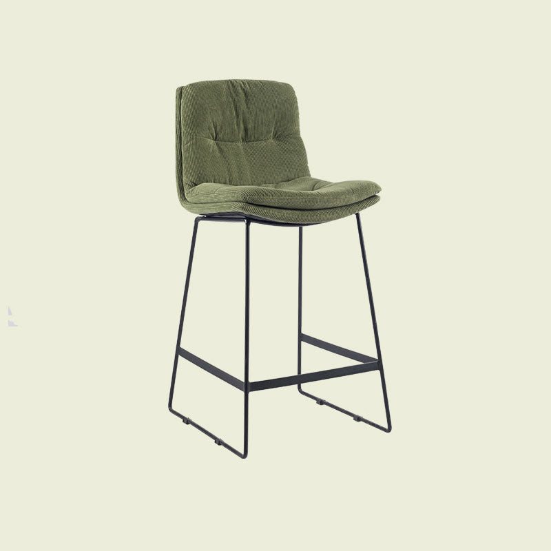 Scandinavian Matte Finish Upholstered Barstool Footrest Coffee Shop Stool Blackish Green 1 Piece Counter Stool(26"H) Clearhalo 'Bar Furniture' 'Bar Stools' 'bar_stools' 'furn' 'furn_bar_stools' 'Furniture' 'furniture_bar_stools' 'Kitchen & Dining Furniture' 4926383