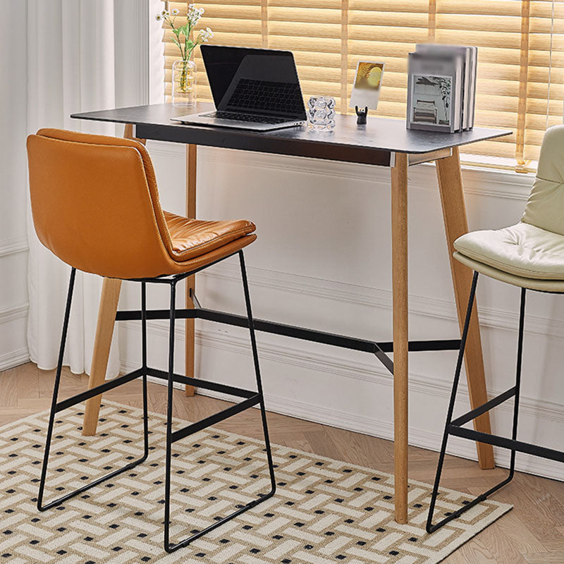 Scandinavian Matte Finish Upholstered Barstool Footrest Coffee Shop Stool Clearhalo 'Bar Furniture' 'Bar Stools' 'bar_stools' 'furn' 'furn_bar_stools' 'Furniture' 'furniture_bar_stools' 'Kitchen & Dining Furniture' 4926384