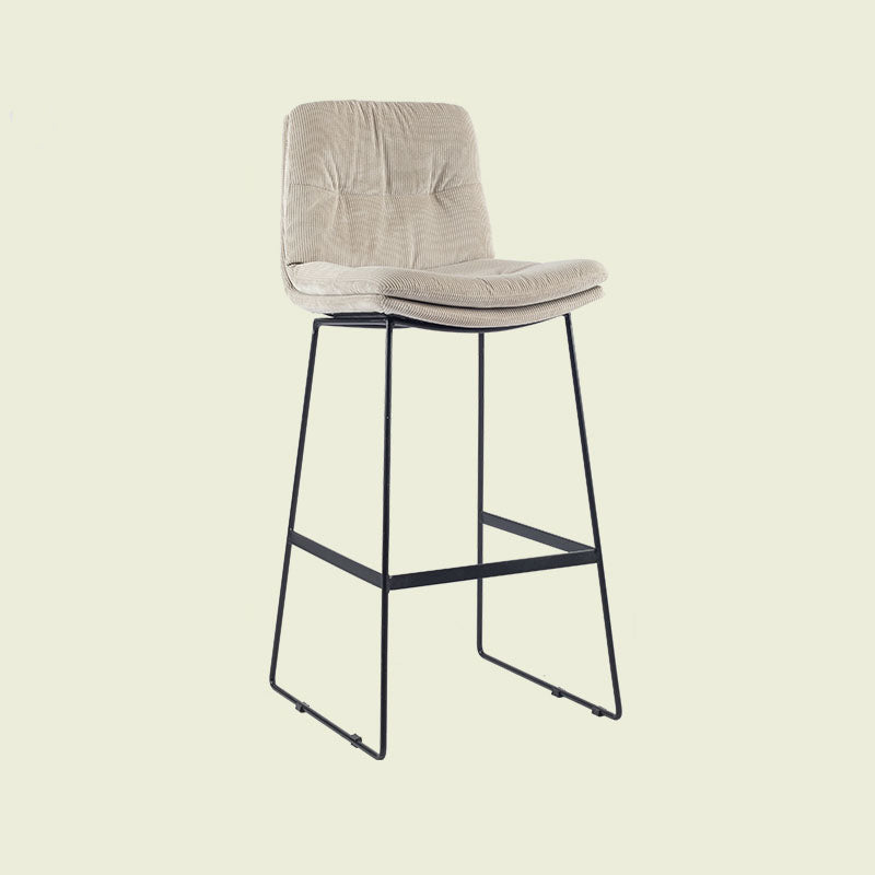 Scandinavian Matte Finish Upholstered Barstool Footrest Coffee Shop Stool Off-White 1 Piece Bar Stool(30"H) Clearhalo 'Bar Furniture' 'Bar Stools' 'bar_stools' 'furn' 'furn_bar_stools' 'Furniture' 'furniture_bar_stools' 'Kitchen & Dining Furniture' 4926386