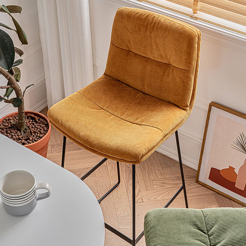 Scandinavian Matte Finish Upholstered Barstool Footrest Coffee Shop Stool Clearhalo 'Bar Furniture' 'Bar Stools' 'bar_stools' 'furn' 'furn_bar_stools' 'Furniture' 'furniture_bar_stools' 'Kitchen & Dining Furniture' 4926387