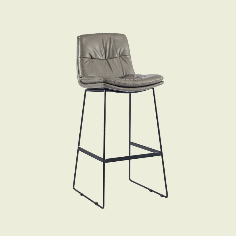Scandinavian Matte Finish Upholstered Barstool Footrest Coffee Shop Stool Dark Gray 1 Piece Bar Stool(30"H) Clearhalo 'Bar Furniture' 'Bar Stools' 'bar_stools' 'furn' 'furn_bar_stools' 'Furniture' 'furniture_bar_stools' 'Kitchen & Dining Furniture' 4926391