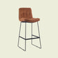 Scandinavian Matte Finish Upholstered Barstool Footrest Coffee Shop Stool Dark Brown 1 Piece Bar Stool(30"H) Clearhalo 'Bar Furniture' 'Bar Stools' 'bar_stools' 'furn' 'furn_bar_stools' 'Furniture' 'furniture_bar_stools' 'Kitchen & Dining Furniture' 4926392