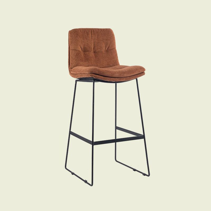 Scandinavian Matte Finish Upholstered Barstool Footrest Coffee Shop Stool Dark Brown 1 Piece Bar Stool(30"H) Clearhalo 'Bar Furniture' 'Bar Stools' 'bar_stools' 'furn' 'furn_bar_stools' 'Furniture' 'furniture_bar_stools' 'Kitchen & Dining Furniture' 4926392