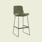 Scandinavian Matte Finish Upholstered Barstool Footrest Coffee Shop Stool Blackish Green 1 Piece Bar Stool(30"H) Clearhalo 'Bar Furniture' 'Bar Stools' 'bar_stools' 'furn' 'furn_bar_stools' 'Furniture' 'furniture_bar_stools' 'Kitchen & Dining Furniture' 4926394
