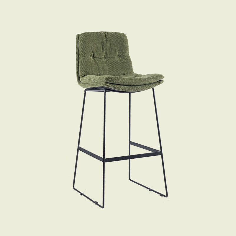 Scandinavian Matte Finish Upholstered Barstool Footrest Coffee Shop Stool Blackish Green 1 Piece Bar Stool(30"H) Clearhalo 'Bar Furniture' 'Bar Stools' 'bar_stools' 'furn' 'furn_bar_stools' 'Furniture' 'furniture_bar_stools' 'Kitchen & Dining Furniture' 4926394