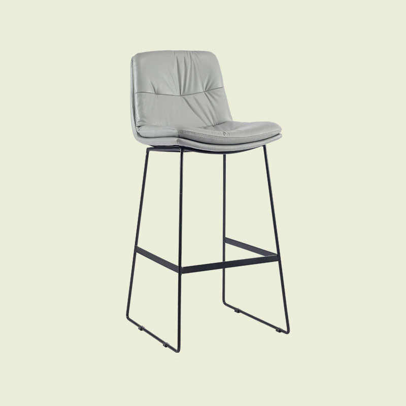 Scandinavian Matte Finish Upholstered Barstool Footrest Coffee Shop Stool Light Gray 1 Piece Bar Stool(30"H) Clearhalo 'Bar Furniture' 'Bar Stools' 'bar_stools' 'furn' 'furn_bar_stools' 'Furniture' 'furniture_bar_stools' 'Kitchen & Dining Furniture' 4926395