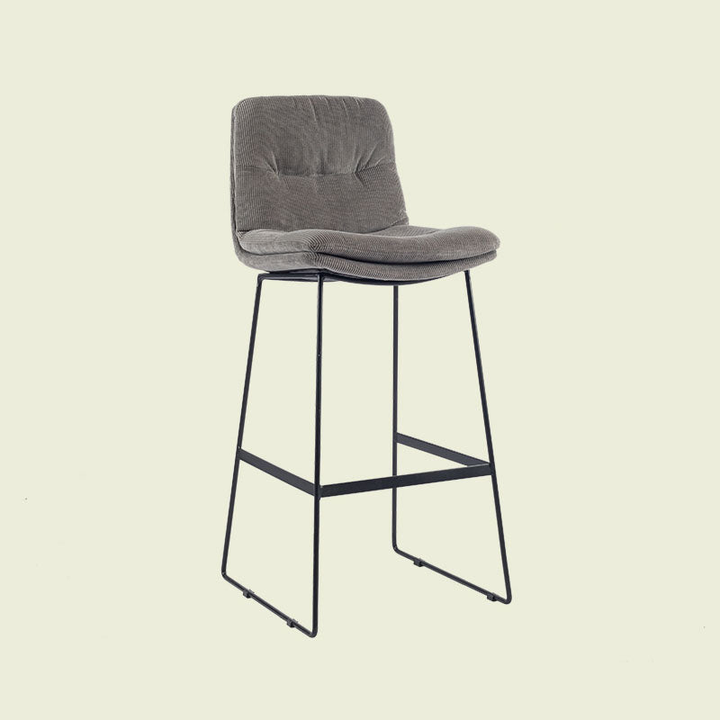 Scandinavian Matte Finish Upholstered Barstool Footrest Coffee Shop Stool Grey 1 Piece Bar Stool(30"H) Clearhalo 'Bar Furniture' 'Bar Stools' 'bar_stools' 'furn' 'furn_bar_stools' 'Furniture' 'furniture_bar_stools' 'Kitchen & Dining Furniture' 4926398
