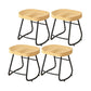 Contemporary Natural Solid Wood Barstool Footrest Restaurant Stool Black 4 Piece Set Short Stool(18"H) Clearhalo 'Bar Furniture' 'Bar Stools' 'bar_stools' 'furn' 'furn_bar_stools' 'Furniture' 'furniture_bar_stools' 'Kitchen & Dining Furniture' 4926476