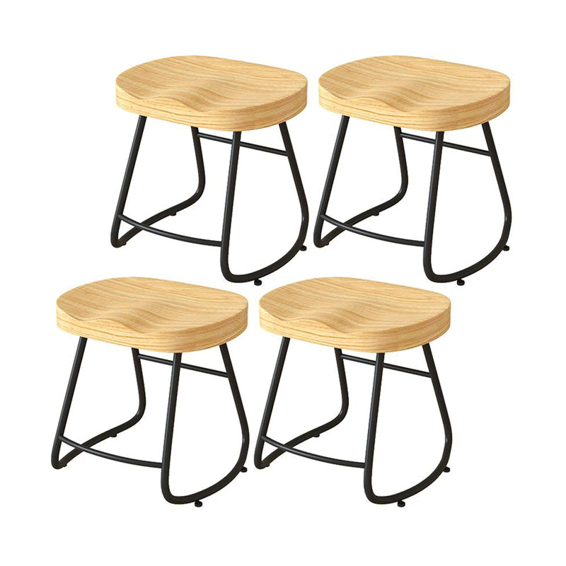 Contemporary Natural Solid Wood Barstool Footrest Restaurant Stool Black 4 Piece Set Short Stool(18"H) Clearhalo 'Bar Furniture' 'Bar Stools' 'bar_stools' 'furn' 'furn_bar_stools' 'Furniture' 'furniture_bar_stools' 'Kitchen & Dining Furniture' 4926476
