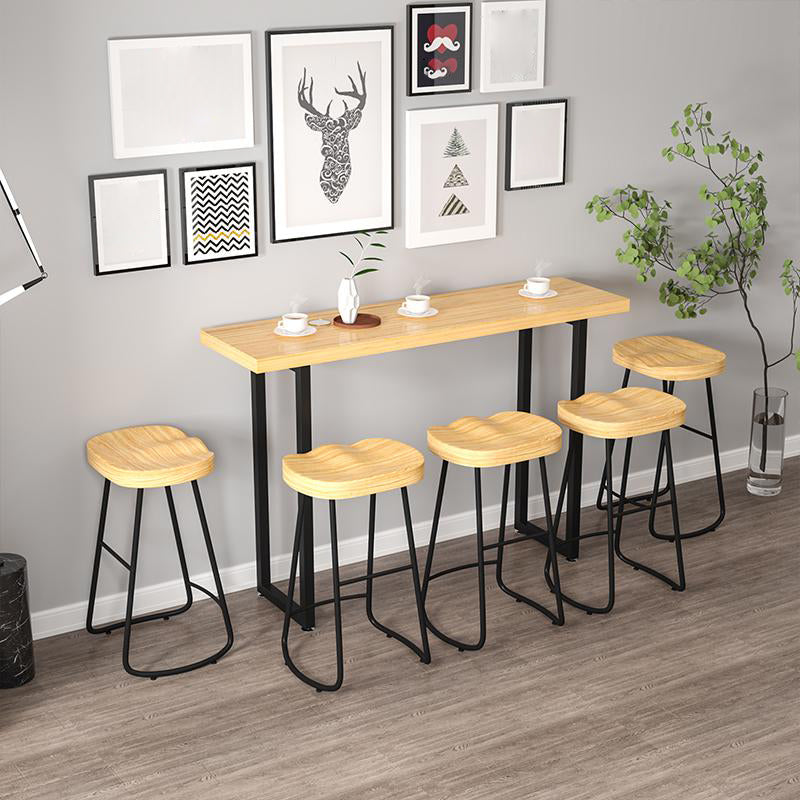Contemporary Natural Solid Wood Barstool Footrest Restaurant Stool Clearhalo 'Bar Furniture' 'Bar Stools' 'bar_stools' 'furn' 'furn_bar_stools' 'Furniture' 'furniture_bar_stools' 'Kitchen & Dining Furniture' 4926477