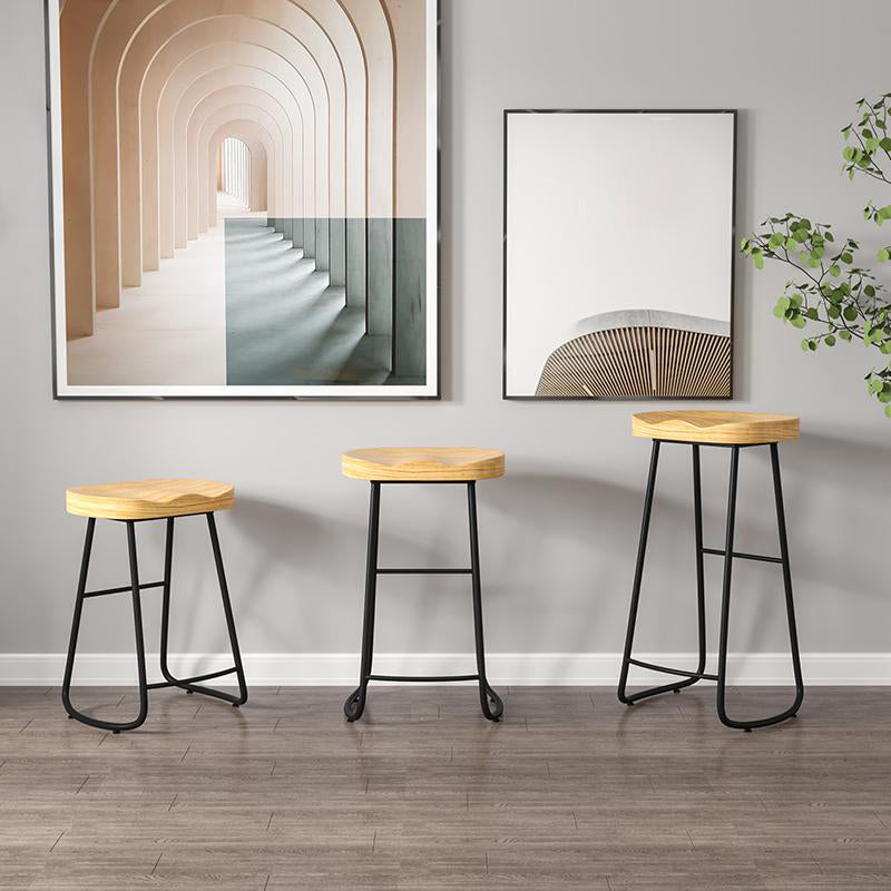 Contemporary Natural Solid Wood Barstool Footrest Restaurant Stool Clearhalo 'Bar Furniture' 'Bar Stools' 'bar_stools' 'furn' 'furn_bar_stools' 'Furniture' 'furniture_bar_stools' 'Kitchen & Dining Furniture' 4926481
